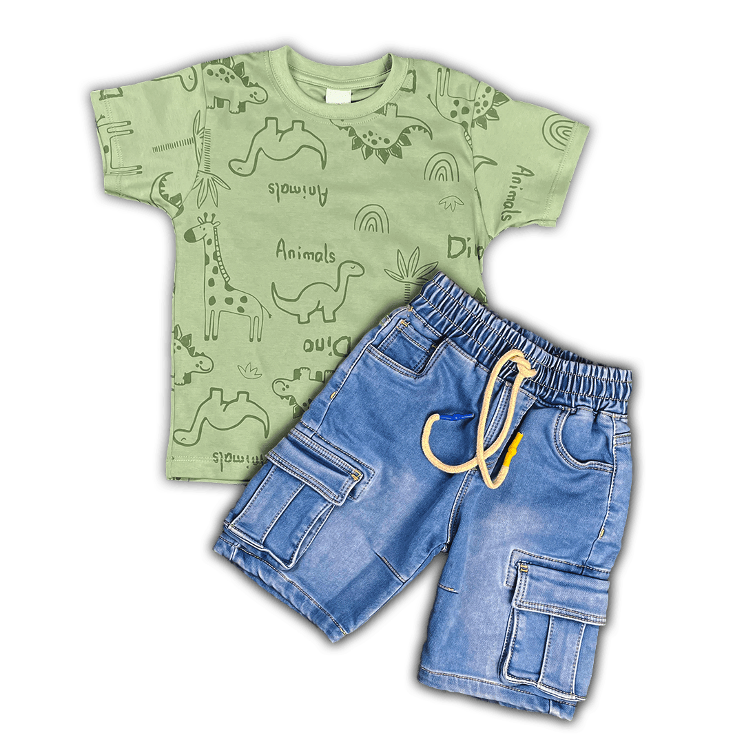 Pack Polo Dino + Short Cargo